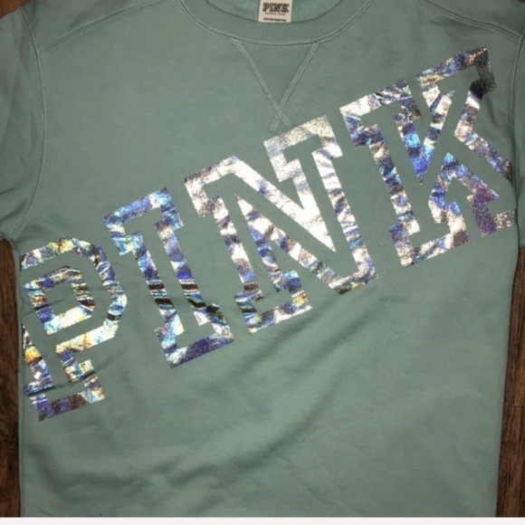 VS PINK Campus Crew Sweatshirt - Sage - Picture 2 of 6